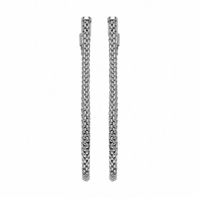 Fope Flexit Essentials 18ct White Gold Long Mesh Chain Earrings