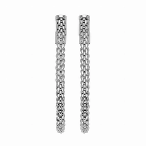Fope Flexit Essentials 18ct White Gold Medium Mesh Chain Earrings