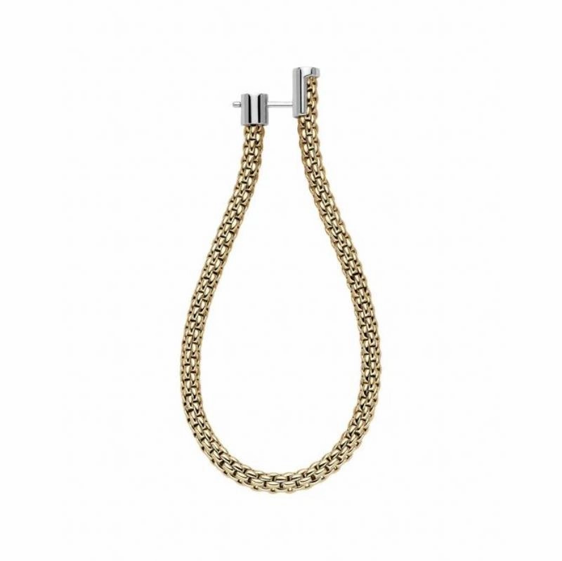 Fope Flexit Essentials 18ct Yellow Gold Long Mesh Chain Earrings