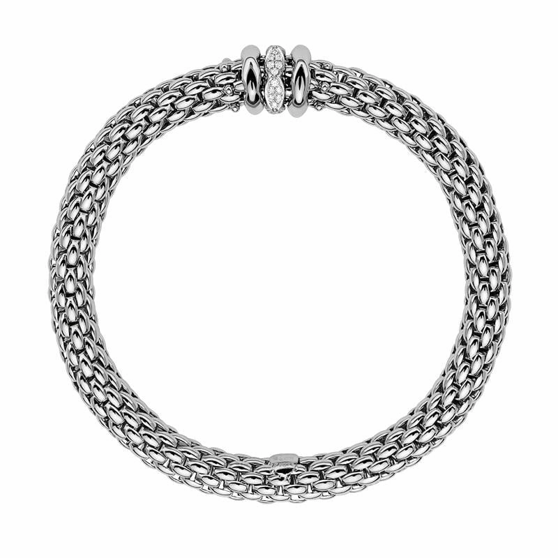 Fope Love Nest 18ct White Gold 0.19ct Diamond Bracelet