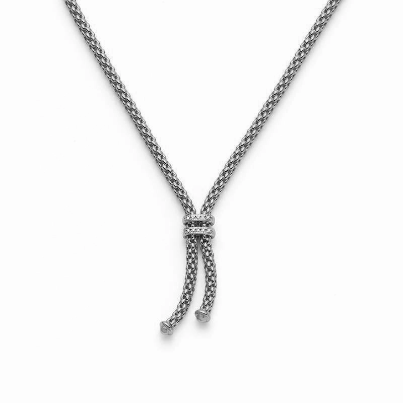 Fope Maori 18ct White Gold 0.09ct Diamond Lariat Necklace