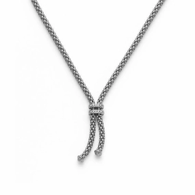 Fope Maori 18ct White Gold 0.09ct Diamond Lariat Necklace