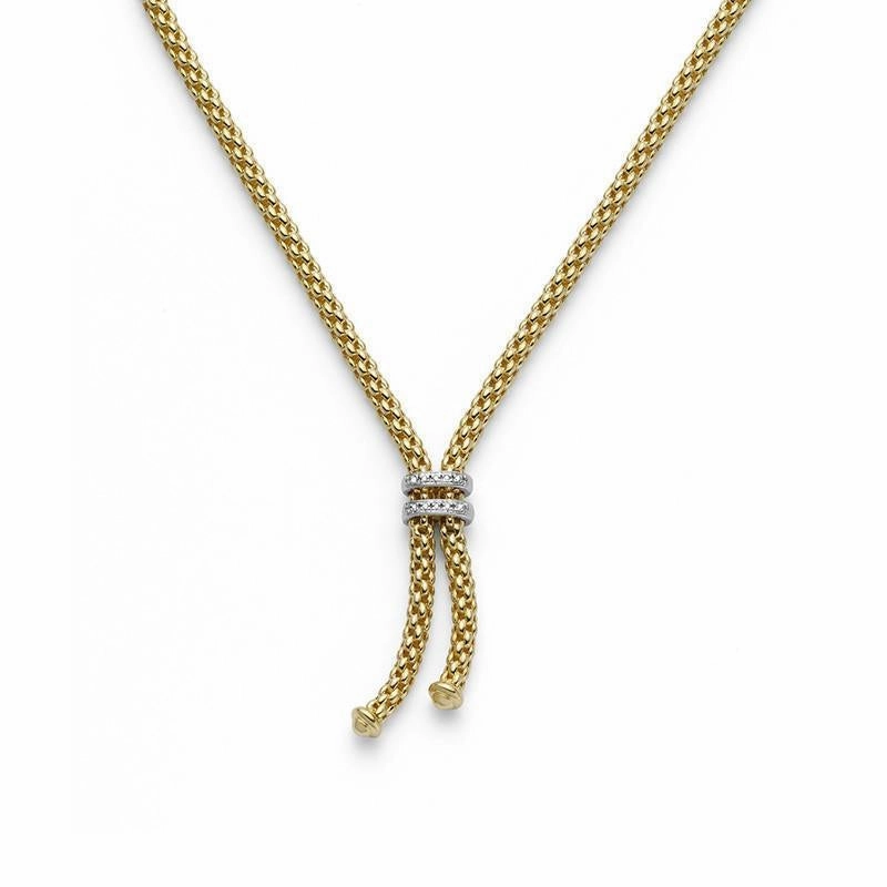Fope Maori 18ct Yellow Gold 0.09ct Diamond Lariat Necklace
