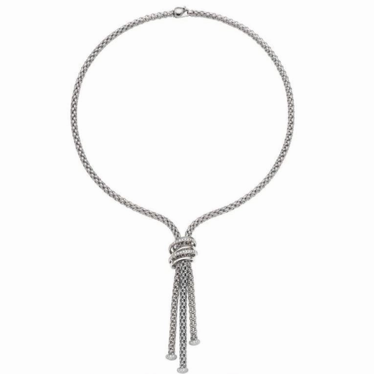 Fope MiaLuce 18ct White Gold 0.97ct Diamond Lariat Necklace