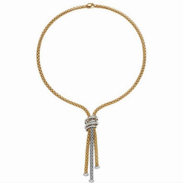 Fope MiaLuce 18ct Yellow Gold 0.97ct Diamond Lariat Necklace