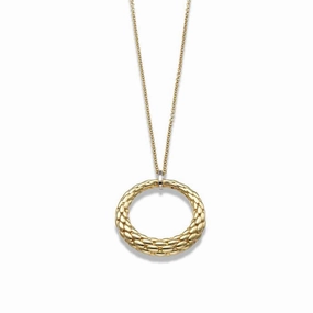 Fope Necklace Lovely Daisy 18ct Yellow And White Gold