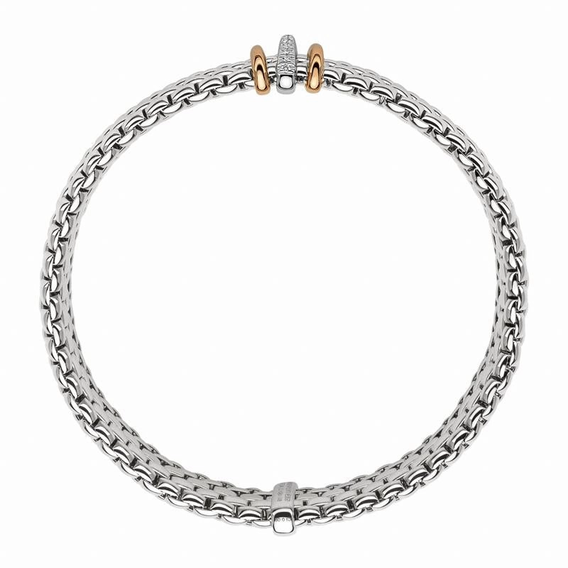 Fope Panorama 18ct White Gold 0.08ct Diamond Mixed Rondelle Bracelet