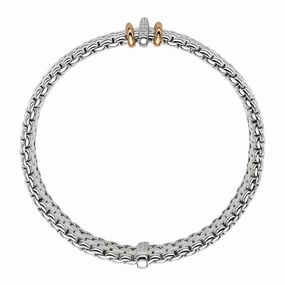 Fope Panorama 18ct White Gold 0.08ct Diamond Mixed Rondelle Bracelet