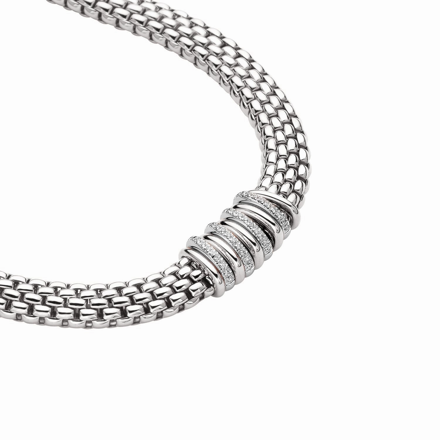 Fope Panorama 18ct White Gold 0.30ct Diamond Rondelle Necklace