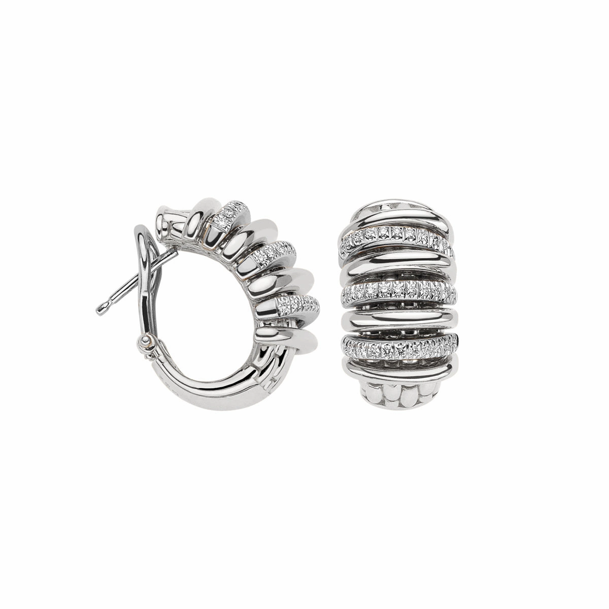 Fope Panorama 18ct White Gold 0.46ct Diamond Hoop Earrings