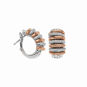Fope Panorama 18ct White Rose Gold 0.46ct Diamond Hoop Earrings