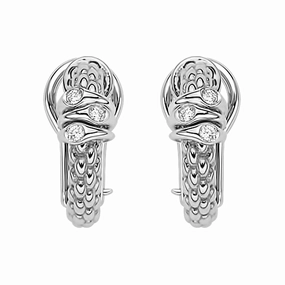 Fope Prima 18ct White Gold 0.08ct Diamond Earrings