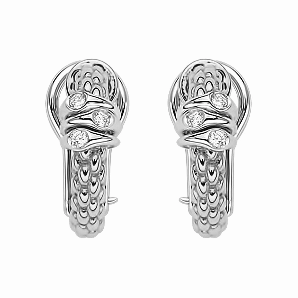 Fope Prima 18ct White Gold 0.08ct Diamond Earrings
