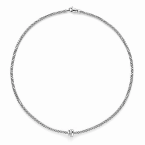 Fope Prima 18ct White Gold 0.10ct Diamond 43cm Necklace