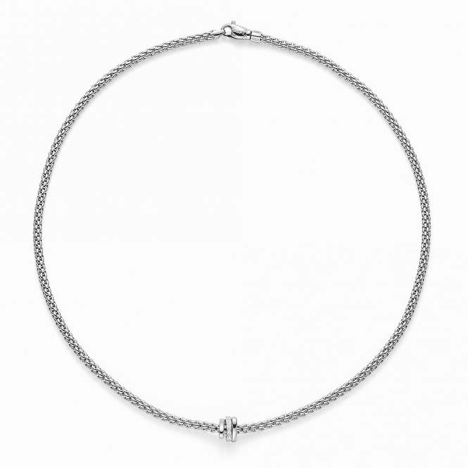 Fope Prima 18ct White Gold 0.10ct Diamond 43cm Necklace