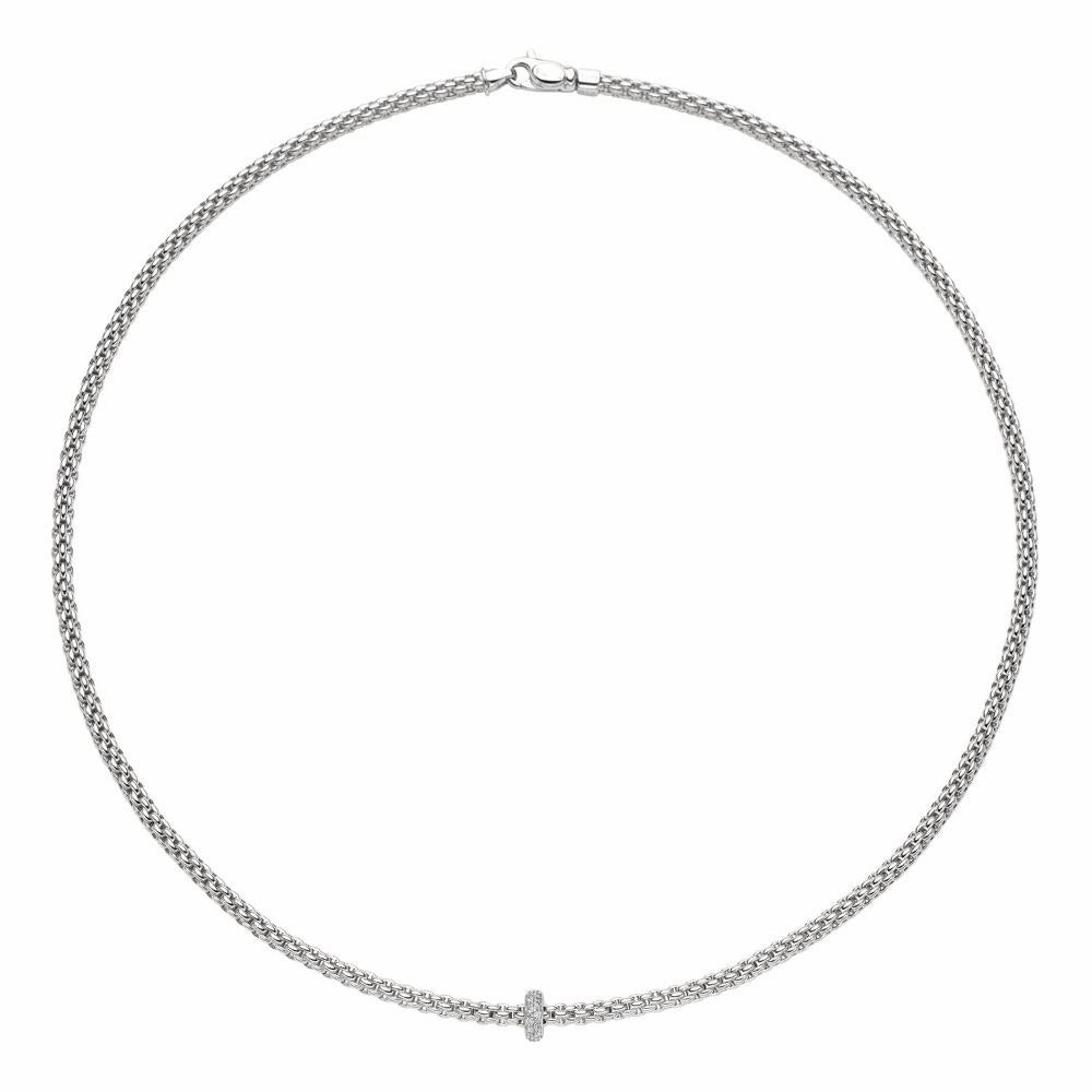 Fope Prima 18ct White Gold 0.18ct Diamond Necklace