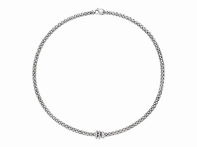 Fope Solo 18ct White Gold 0.56ct Diamond 43cm Necklace