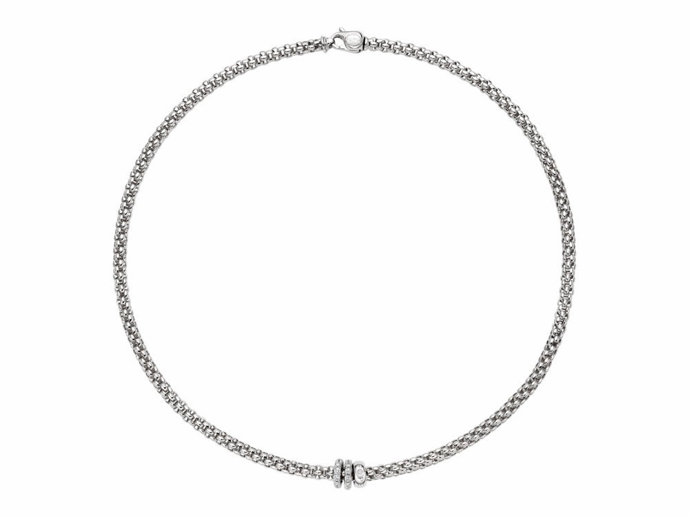 Fope Solo 18ct White Gold 0.56ct Diamond 43cm Necklace