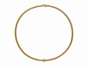 Fope Solo 18ct Yellow Gold 0.01ct Diamond 43cm Necklace