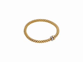Fope Solo 18ct Yellow Gold 0.29ct Diamond Bracelet