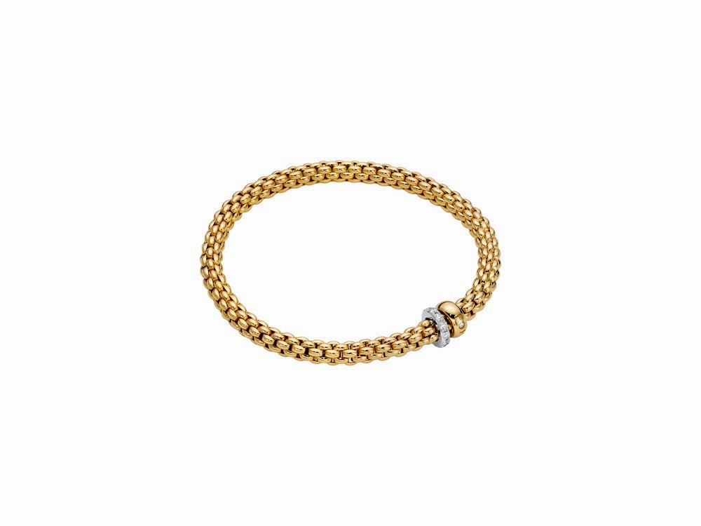 Fope Solo 18ct Yellow Gold 0.29ct Diamond Bracelet