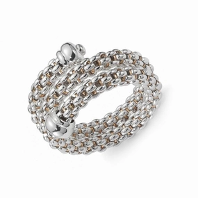 Fope Star Silver and Rose Gold Flexible Bracelet