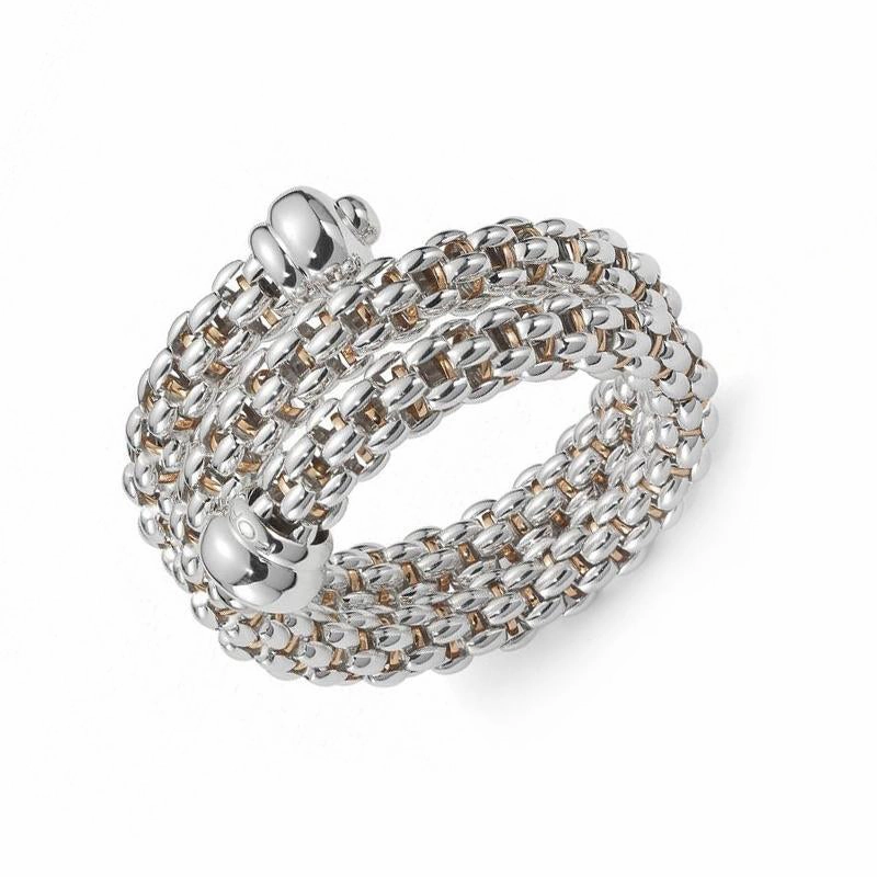 Fope Star Silver and Rose Gold Flexible Bracelet