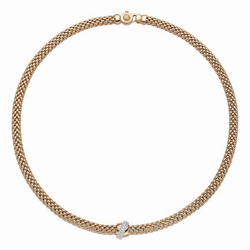 Fope Vendome 18ct Rose Gold 0.20ct Diamond Necklace D