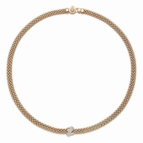 Fope Vendome 18ct Rose Gold 0.20ct Diamond Necklace D