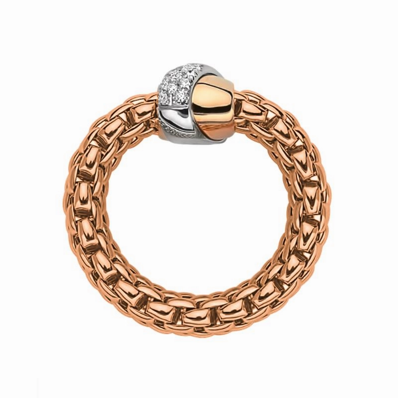 Fope Vendome 18ct Rose Gold 0.20ct Diamond Ring