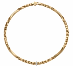 Fope Vendome 18ct Yellow Gold 0.10ct Diamond Necklace