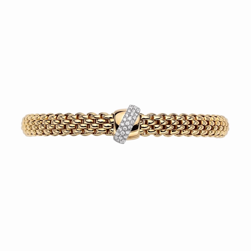 Fope Vendome 18ct Yellow Gold 0.20ct Diamond Bracelet