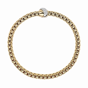 Fope Vendome 18ct Yellow Gold 0.20ct Diamond Bracelet