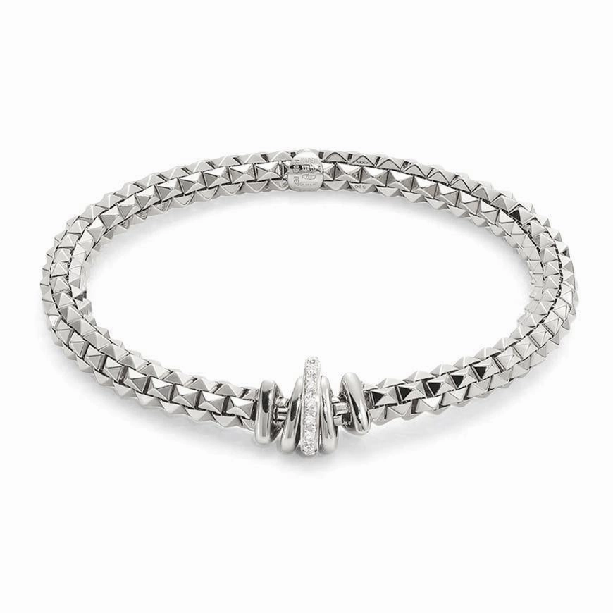 Fope Wild Rose 18ct White Gold 0.12ct Diamond Bracelet