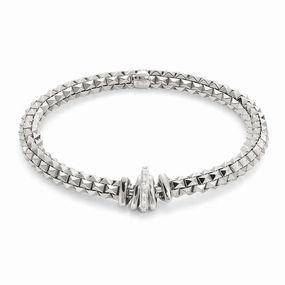Fope Wild Rose 18ct White Gold 0.12ct Diamond Bracelet