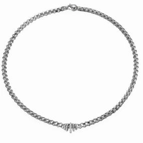 Fope Wild Rose 18ct White Gold 0.12ct Diamond Necklace
