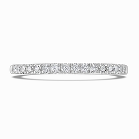 French Set Round Brlliant Cut Diamond Band In Platinum