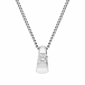 Georg Jensen 18ct White Gold 0.20ct Diamond Tension Set Necklace