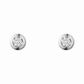 Georg Jensen Aurora 18ct White Gold 0.05ct Diamond Earrings