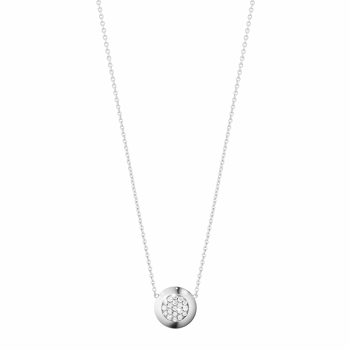 Georg Jensen Aurora 18ct White Gold 0.13ct Diamond Pave Necklace D