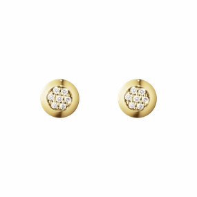 Georg Jensen Aurora 18ct Yellow Gold 0.05ct Diamond Stud Earrings