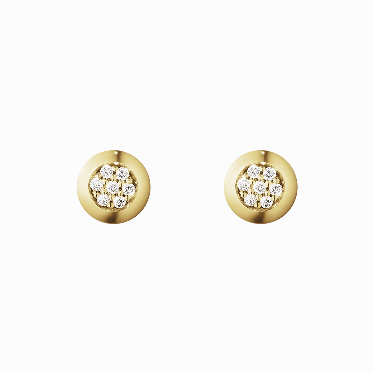 Georg Jensen Aurora 18ct Yellow Gold 0.05ct Diamond Stud Earrings