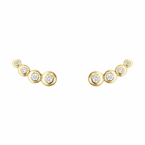 Georg Jensen Aurora 18ct Yellow Gold Diamond Climber Earrings D