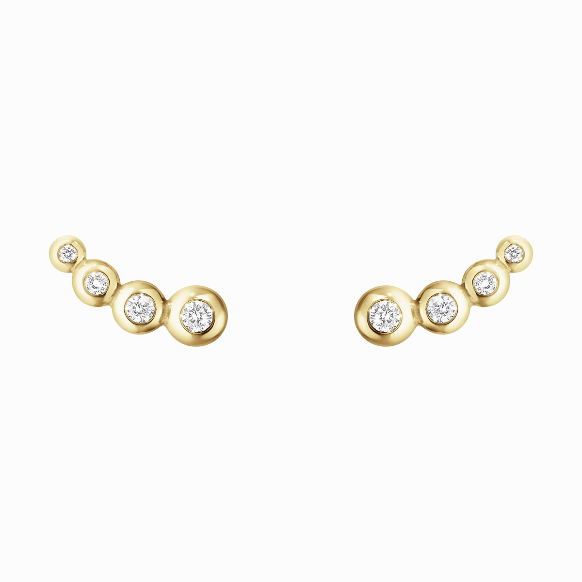 Georg Jensen Aurora 18ct Yellow Gold Diamond Climber Earrings D