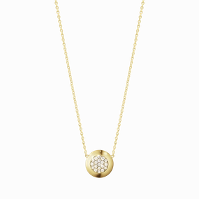 Georg Jensen Aurora 18ct Yellow Gold Diamond Pave Necklace