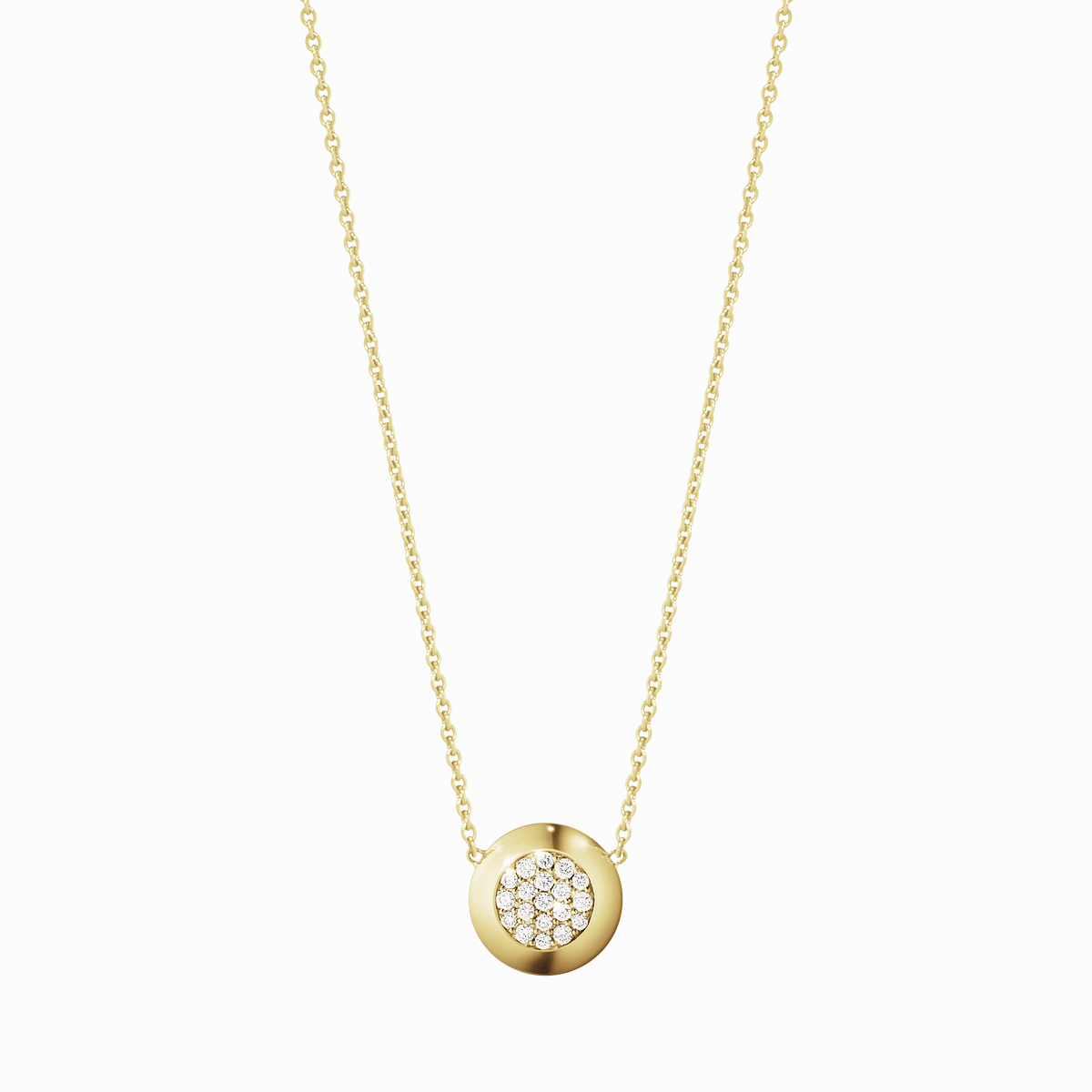 Georg Jensen Aurora 18ct Yellow Gold Diamond Pave Necklace
