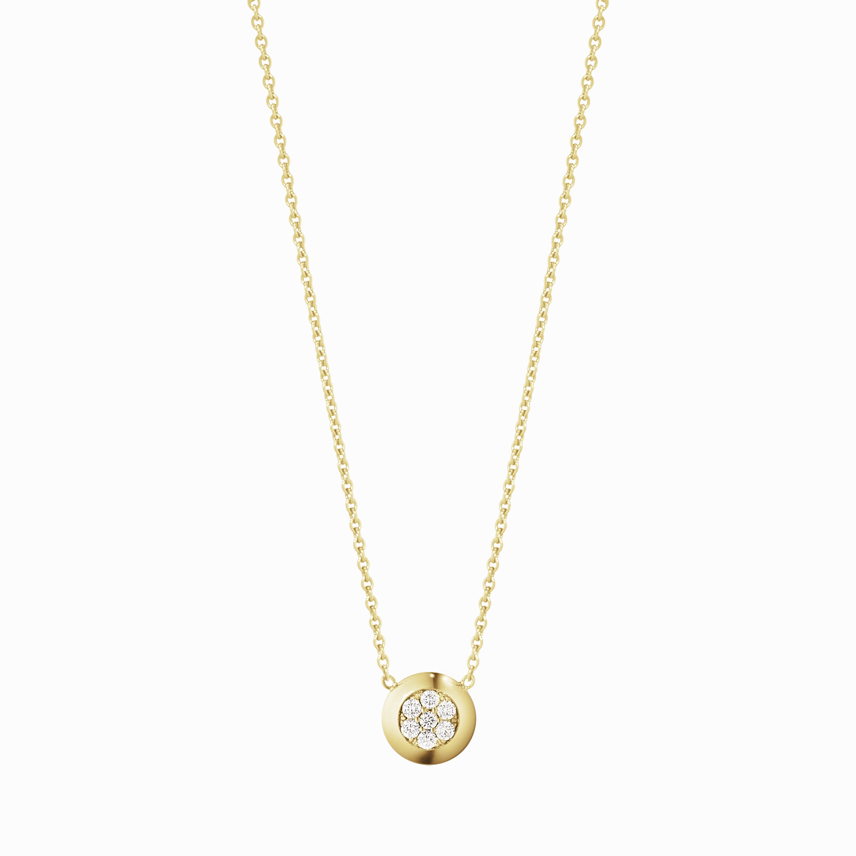 Georg Jensen Aurora 18ct Yellow Gold Diamond Pave Small Necklace