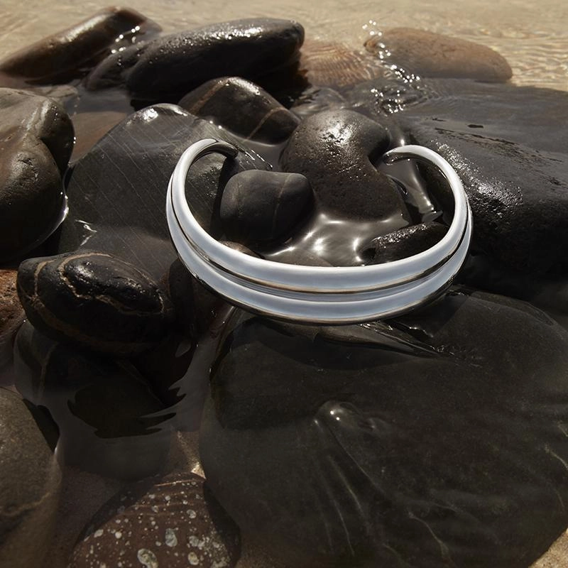 Georg Jensen Curve Sterling Silver Neckring D