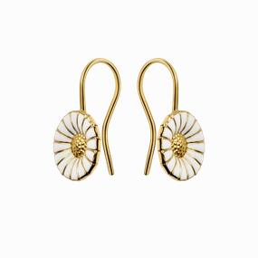 Georg Jensen Daisy 18ct Gold Plated Sterling Silver Hook Earrings