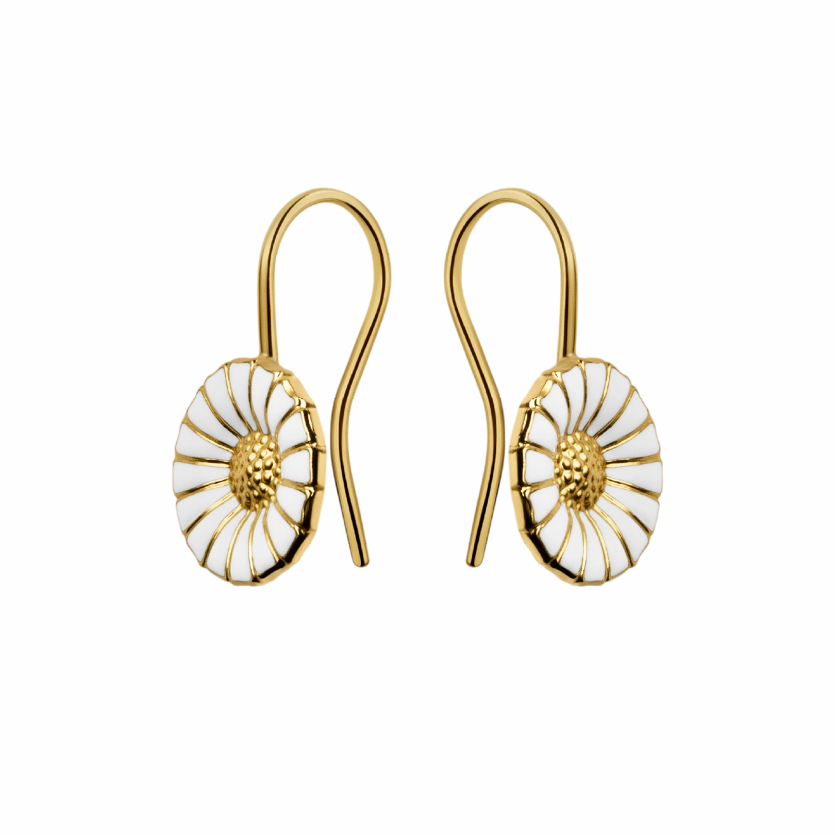 Georg Jensen Daisy 18ct Gold Plated Sterling Silver Hook Earrings